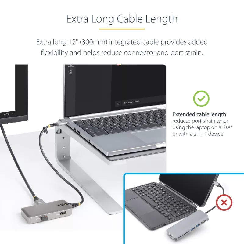 StarTech.com USB-C mitmeportadapter - 4K 60Hz HDMI - HDR - 2-pordiline 5Gbps USB 3.0 jaotur - 100W toiteedastus läbipääsuga - GbE - Works with Chromebook sertifitseeritud - Windows/macOS
