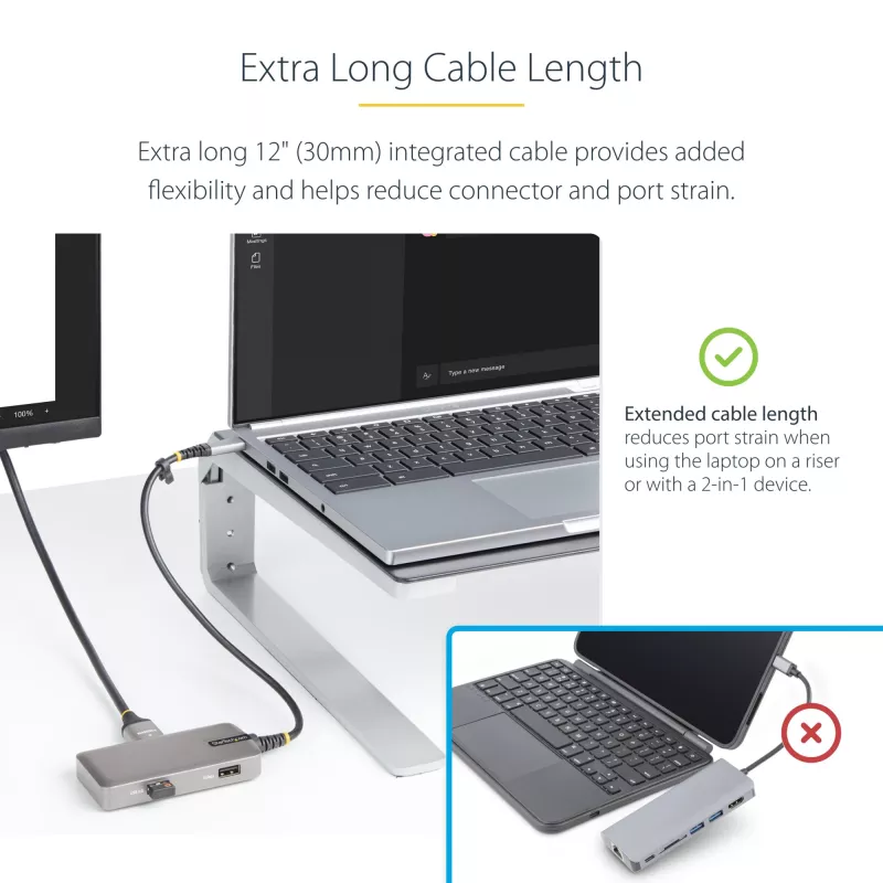 StarTech.com USB-C mitmepordiadapter – 4K 60Hz HDMI koos HDR-iga – 3-pordiline USB-jaotur – 100W läbiv toiteedastus – Works With Chromebook sertifitseeritud – Windows/macOS/iPadOS/Android™