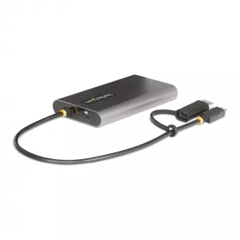 StarTech.com USB-C–kahe HDMI-adapter – USB-C või A kaheks HDMI-ks – 4K 60 Hz – 100 W toiteedastus läbi – 30 cm sisseehitatud kaabel – USB–HDMI mitme monitori konverter sülearvutile – TAA