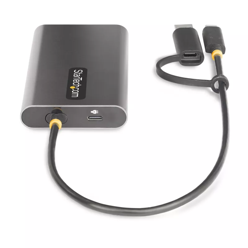 StarTech.com USB-C–kahe HDMI-adapter – USB-C või A kaheks HDMI-ks – 4K 60 Hz – 100 W toiteedastus läbi – 30 cm sisseehitatud kaabel – USB–HDMI mitme monitori konverter sülearvutile – TAA