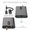 StarTech.com USB-C–kahe HDMI-adapter – USB-C või A kaheks HDMI-ks – 4K 60 Hz – 100 W toiteedastus läbi – 30 cm sisseehitatud kaabel – USB–HDMI mitme monitori konverter sülearvutile – TAA
