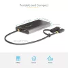 StarTech.com USB-C–kahe HDMI-adapter – USB-C või A kaheks HDMI-ks – 4K 60 Hz – 100 W toiteedastus läbi – 30 cm sisseehitatud kaabel – USB–HDMI mitme monitori konverter sülearvutile – TAA