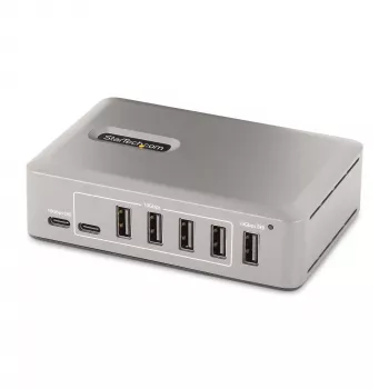 StarTech.com 10-pordiline USB-C jaotur – 8x USB-A / 2x USB-C – toitega koos 65 W toiteplokiga – USB 3.1 10 Gbit/s – laua-/sülearvuti USB-jaotur koos USB-IF sertifitseeritud 3 jala pikkuse lukustuskaabliga, USB-C jaotur