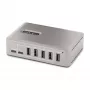 StarTech.com 10-pordiline USB-C jaotur – 8x USB-A / 2x USB-C – toitega koos 65 W toiteplokiga – USB 3.1 10 Gbit/s – laua-/sülearvuti USB-jaotur koos USB-IF sertifitseeritud 3 jala pikkuse lukustuskaabliga, USB-C jaotur