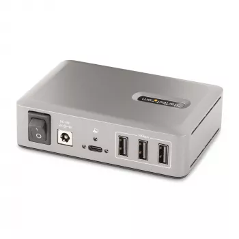 StarTech.com 10-pordiline USB-C jaotur – 8x USB-A / 2x USB-C – toitega koos 65 W toiteplokiga – USB 3.1 10 Gbit/s – laua-/sülearvuti USB-jaotur koos USB-IF sertifitseeritud 3 jala pikkuse lukustuskaabliga, USB-C jaotur