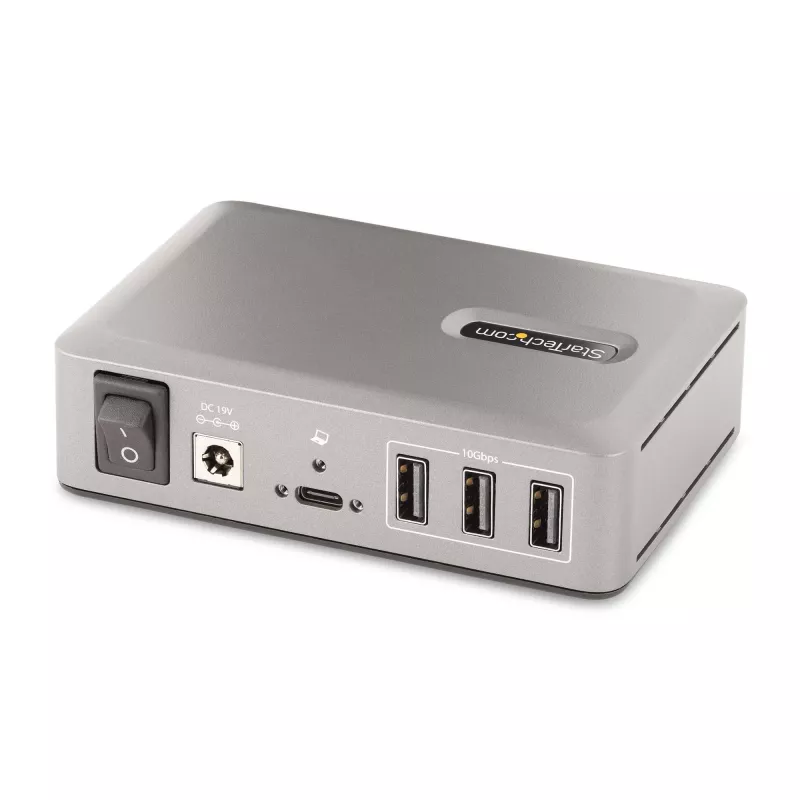 StarTech.com 10-pordiline USB-C jaotur – 8x USB-A / 2x USB-C – toitega koos 65 W toiteplokiga – USB 3.1 10 Gbit/s – laua-/sülearvuti USB-jaotur koos USB-IF sertifitseeritud 3 jala pikkuse lukustuskaabliga, USB-C jaotur
