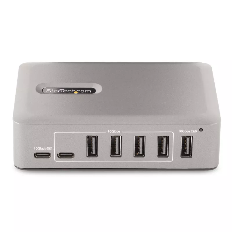 StarTech.com 10-pordiline USB-C jaotur – 8x USB-A / 2x USB-C – toitega koos 65 W toiteplokiga – USB 3.1 10 Gbit/s – laua-/sülearvuti USB-jaotur koos USB-IF sertifitseeritud 3 jala pikkuse lukustuskaabliga, USB-C jaotur