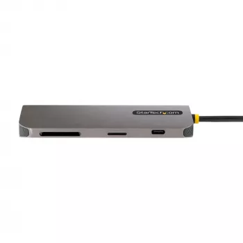 StarTech.com USB C mitmepordiadapter, 4K 60Hz HDMI video, 3 tk 5Gbps USB-A jaotur, 100W USB Power Delivery läbivool/GbE/SD/microSD, 12 inch/30cm kaabel, kaasaskantav sülearvuti dokkimisjaam