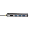 StarTech.com USB C mitmepordiadapter, 4K 60Hz HDMI video, 3 tk 5Gbps USB-A jaotur, 100W USB Power Delivery läbivool/GbE/SD/microSD, 12 inch/30cm kaabel, kaasaskantav sülearvuti dokkimisjaam