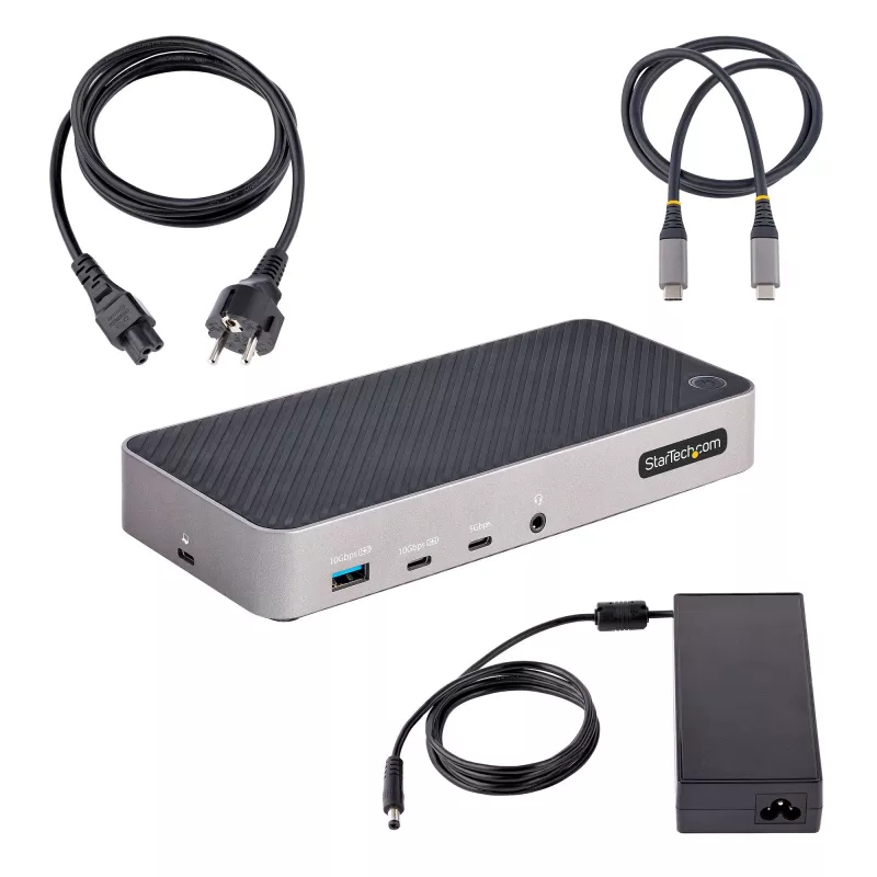 StarTech.com USB-C kolme monitori dokkimisjaam - HDMI/DP kolmekordne 4k USB-C dokk - 5x USB jaotur - GbE - 100W PD - universaalne mitme monitori dokkimisjaam - ühilduv Thunderbolt 3/4-ga
