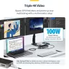 StarTech.com USB-C kolme monitori dokkimisjaam - HDMI/DP kolmekordne 4k USB-C dokk - 5x USB jaotur - GbE - 100W PD - universaalne mitme monitori dokkimisjaam - ühilduv Thunderbolt 3/4-ga
