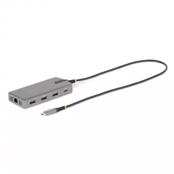 StarTech.com USB-C kolmiku monitori multipordiadapter, kahekordne 4K 60Hz + 4K 30Hz HDMI ja DisplayPort, 3-pordine USB 10Gbps jaotur, 100W PD läbivool, GbE, reisidokk, Windows ja ChromeOS