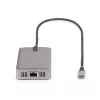 StarTech.com USB-C kolmiku monitori multipordiadapter, kahekordne 4K 60Hz + 4K 30Hz HDMI ja DisplayPort, 3-pordine USB 10Gbps jaotur, 100W PD läbivool, GbE, reisidokk, Windows ja ChromeOS