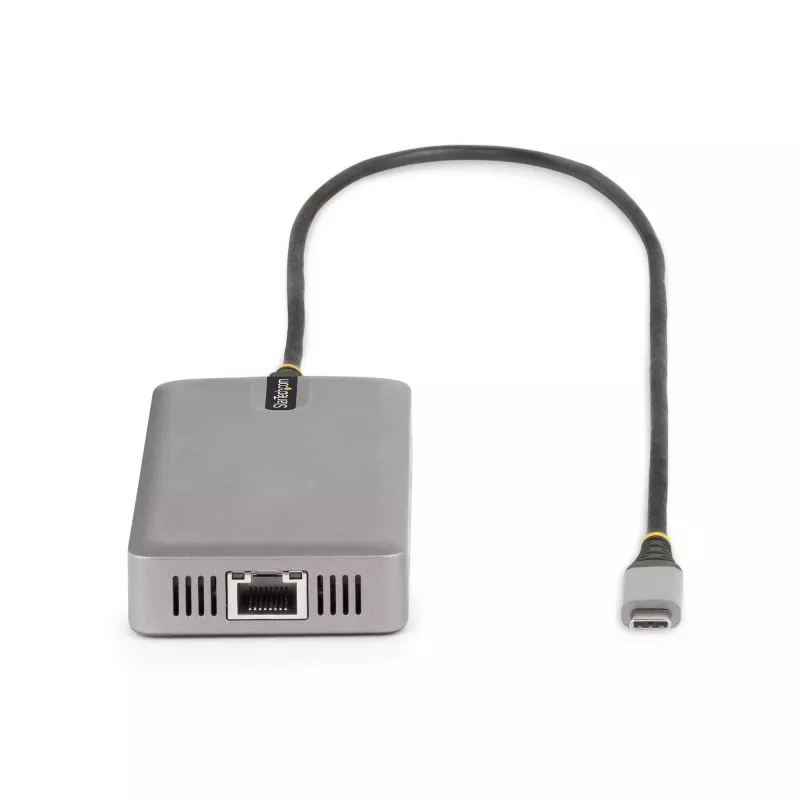 StarTech.com USB-C kolmiku monitori multipordiadapter, kahekordne 4K 60Hz + 4K 30Hz HDMI ja DisplayPort, 3-pordine USB 10Gbps jaotur, 100W PD läbivool, GbE, reisidokk, Windows ja ChromeOS