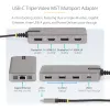 StarTech.com USB-C kolmiku monitori multipordiadapter, kahekordne 4K 60Hz + 4K 30Hz HDMI ja DisplayPort, 3-pordine USB 10Gbps jaotur, 100W PD läbivool, GbE, reisidokk, Windows ja ChromeOS