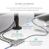 StarTech.com USB-C kolmiku monitori multipordiadapter, kahekordne 4K 60Hz + 4K 30Hz HDMI ja DisplayPort, 3-pordine USB 10Gbps jaotur, 100W PD läbivool, GbE, reisidokk, Windows ja ChromeOS