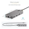 StarTech.com USB-C kolmiku monitori multipordiadapter, kahekordne 4K 60Hz + 4K 30Hz HDMI ja DisplayPort, 3-pordine USB 10Gbps jaotur, 100W PD läbivool, GbE, reisidokk, Windows ja ChromeOS