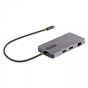 StarTech.com USB C multipordiadapter, kahe HDMI-videoga, 4K 60Hz, 2-pordiline 5Gbps USB-A jaotur, 100W toiteedastuse läbivool/GbE/SD/MicroSD, 12-tolline/30cm kaabel, reisidokk, sülearvuti dokkimisjaam