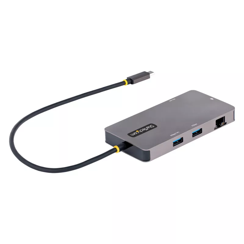 StarTech.com USB C multipordiadapter, kahe HDMI-videoga, 4K 60Hz, 2-pordiline 5Gbps USB-A jaotur, 100W toiteedastuse läbivool/GbE/SD/MicroSD, 12-tolline/30cm kaabel, reisidokk, sülearvuti dokkimisjaam