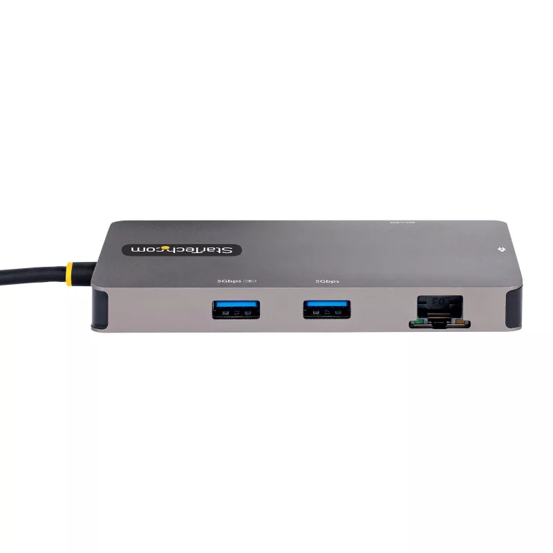 StarTech.com USB C multipordiadapter, kahe HDMI-videoga, 4K 60Hz, 2-pordiline 5Gbps USB-A jaotur, 100W toiteedastuse läbivool/GbE/SD/MicroSD, 12-tolline/30cm kaabel, reisidokk, sülearvuti dokkimisjaam