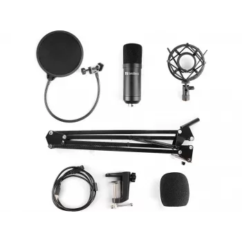 Sandberg Streamer USB mikrofoni komplekt, Stuudiomikrofon, -27 dB, 30–16000 Hz, 24-bitine, 96 kHz, ühesuunaline