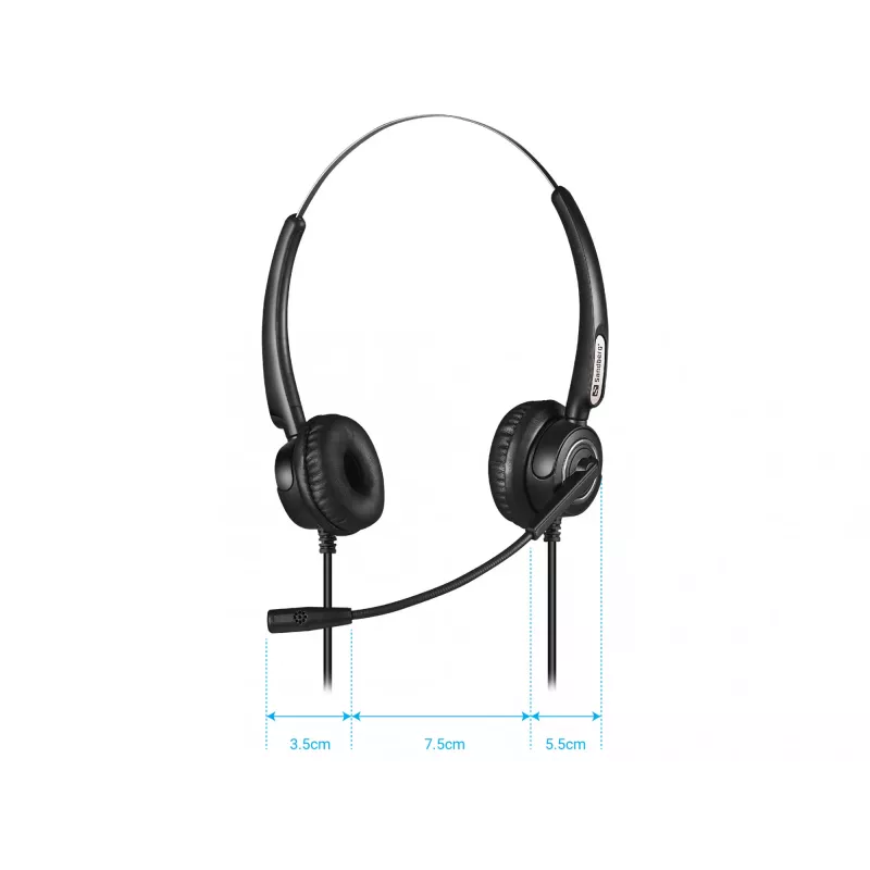 Sandberg USB Office Headset Pro Stereo, juhtmega, kontor/kõnekeskus, 20 - 20000 Hz, 115 g, peakomplekt, must