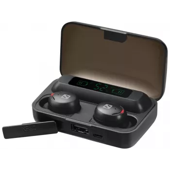 Sandberg Wireless Earbuds + akupank, True Wireless Stereo (TWS), 20 - 20000 Hz, kõned/muusika, peakomplekt, must