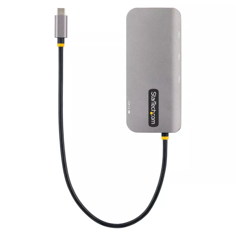 StarTech.com USB-C Multiport-adapter, 4K 60Hz HDMI-video, 3 porti 5Gbps USB-jaotur, 100W Power Delivery läbivool, GbE, 12-tolline/30 cm kaabel, mini reisisadam, sülearvuti dokkimisjaam