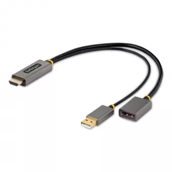 StarTech.com 0,3 m HDMI-DisplayPort adapterkaabel, aktiivne 4K 60 Hz HDMI 2.0 DP 1.2 muundur, HDR, USB siinitoide, HDMI-allikas DisplayPort-kuvarile sülearvutitele/arvutitele