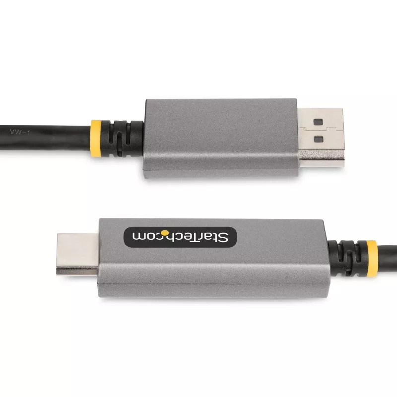 StarTech.com 6ft (2m) DisplayPort-HDMI-adapterkaabel, 8K 60Hz, 4K 144Hz, HDR10, DP 1.4 HDMI 2.1 aktiivvideokonverter, DisplayPort-lauaarvuti HDMI-kuvarile, M/M – DisplayPort-HDMI-juhe