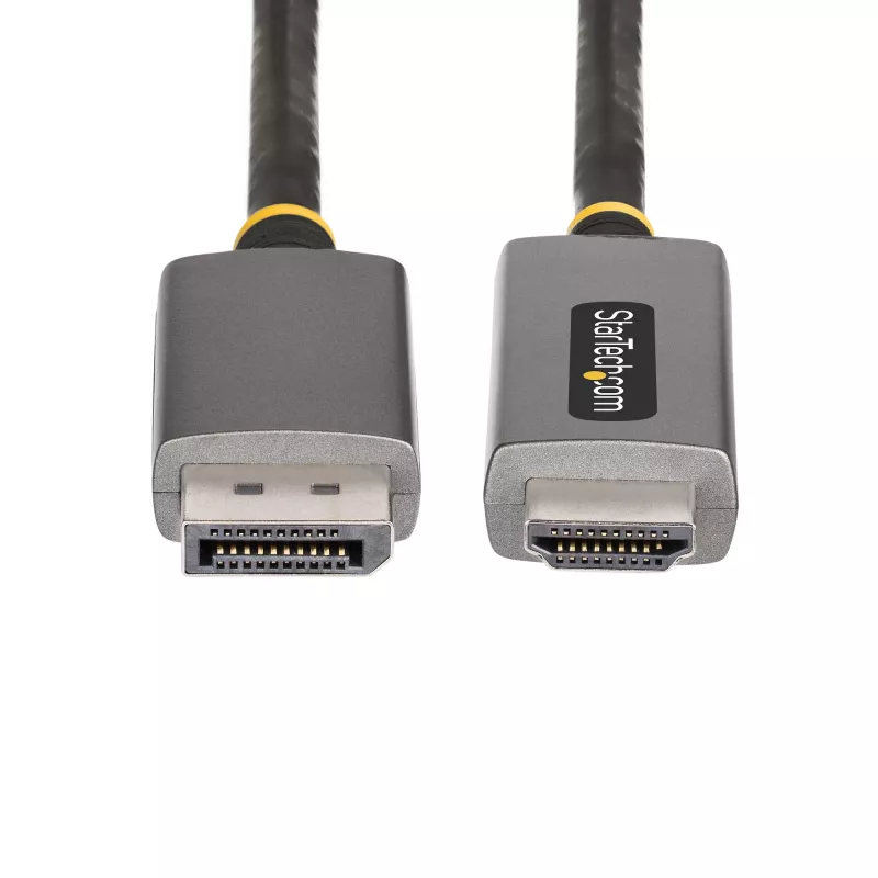 StarTech.com 6ft (2m) DisplayPort-HDMI-adapterkaabel, 8K 60Hz, 4K 144Hz, HDR10, DP 1.4 HDMI 2.1 aktiivvideokonverter, DisplayPort-lauaarvuti HDMI-kuvarile, M/M – DisplayPort-HDMI-juhe
