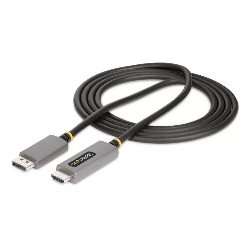 StarTech.com 6ft (2m) DisplayPort-HDMI-adapterkaabel, 8K 60Hz, 4K 144Hz, HDR10, DP 1.4 HDMI 2.1 aktiivvideokonverter, DisplayPort-lauaarvuti HDMI-kuvarile, M/M – DisplayPort-HDMI-juhe
