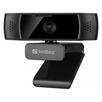 Sandberg USB veebikaamera autofookusega DualMic, 2,07 MP, 1920 x 1080 pikslit, Full HD, 30 kaadrit sekundis, 70°, 70°