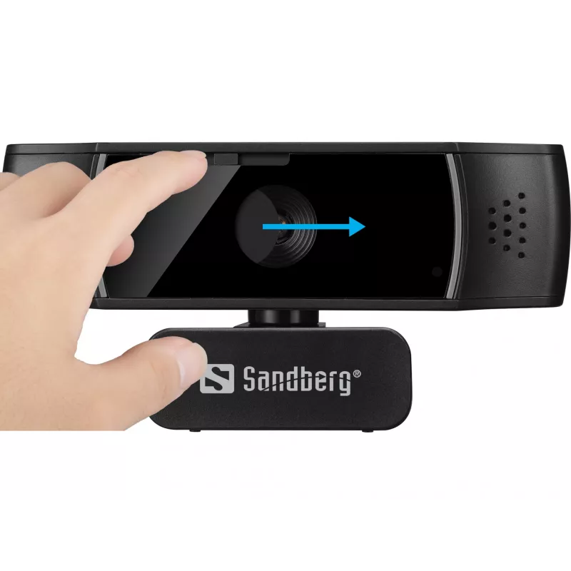 Sandberg USB veebikaamera autofookusega DualMic, 2,07 MP, 1920 x 1080 pikslit, Full HD, 30 kaadrit sekundis, 70°, 70°