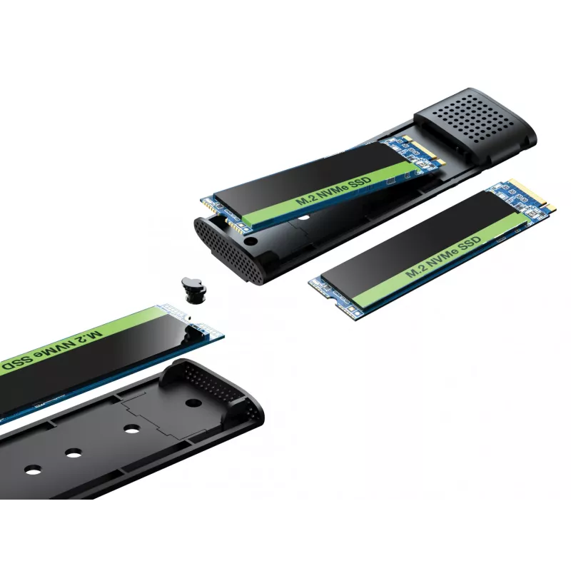 Sandberg USB 3.2 ümbris M.2+NVMe SSD-le, SSD-korpus, M.2, M.2, 10 Gbit/s, USB-ühenduvus, must