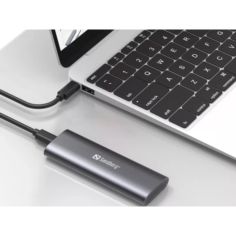 Sandberg USB 3.2 ümbris M.2+NVMe SSD-le, SSD-korpus, M.2, M.2, 10 Gbit/s, USB-ühenduvus, must