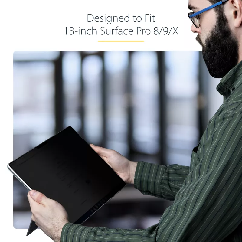 StarTech.com 4-suunaline privaatsuskile 13-tollisele Surface Pro 8/9/X sülearvutile, portree-/maastikurežiim, puutetoega, +/- 30° vaatenurk, blokeerib kuni 51% sinist valgust, pimestamisvastane