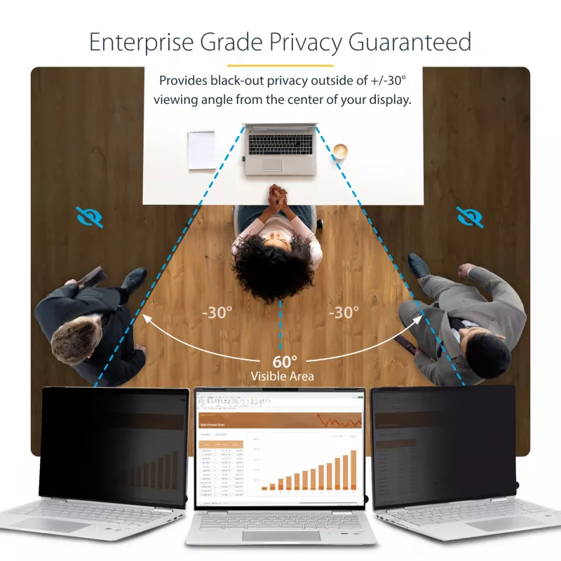 StarTech.com 14-tolline 16:10 ümberpööratav privaatsusekraan puutetundlikkusega, pimestamisvastane privaatsusfilter, sülearvuti monitori ekraanikaitse sinise valguse vähendamisega kuni 51%