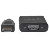 Manhattan HDMI-VGA muundurkaabel, 1080p, 30 cm, isane–emane, Micro-USB toitepistik lisaenergia jaoks vajadusel, must, kolmeaastane garantii, HD2VGAE2 ekvivalent