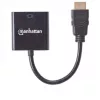 Manhattan HDMI-VGA muundurkaabel, 1080p, 30 cm, isane–emane, Micro-USB toitepistik lisaenergia jaoks vajadusel, must, kolmeaastane garantii, HD2VGAE2 ekvivalent