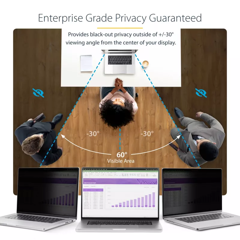 StarTech.com 15-tollise MacBook Air 2023 sülearvuti privaatsuskile, eemaldatav ja pööratav peegeldusvastane privaatsusfilter, magnetiline sülearvuti ekraanikaitse 51% sinise valguse vähendamisega