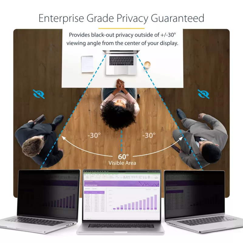 StarTech.com 15-tollise MacBook Air 2023 sülearvuti privaatsuskile, eemaldatav ja pööratav peegeldusvastane privaatsusfilter, magnetiline sülearvuti ekraanikaitse 51% sinise valguse vähendamisega