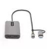 StarTech.com USB-C multipordiadapter koos ühendatud USB-C–USB-A adapteriga, kaks HDMI-d (4K30Hz/1080p60Hz), 3x USB-A 5Gbps, mini-reisidokk, sülearvuti dokkimisjaam, 1,3 jala/40 cm kaabel