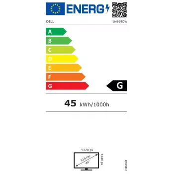 DELL UltraSharp U4924DW arvutimonitor 124.5 cm (49 tolli) 5120 x 1440 pikslit 5K Ultra HD LCD must, hõbedane