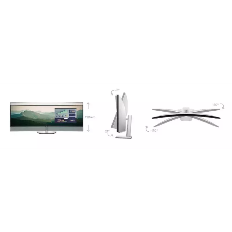 DELL UltraSharp U4924DW arvutimonitor 124.5 cm (49 tolli) 5120 x 1440 pikslit 5K Ultra HD LCD must, hõbedane