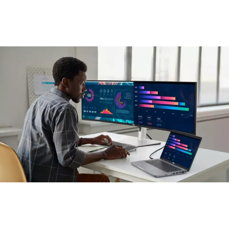 DELL UltraSharp U4924DW arvutimonitor 124.5 cm (49 tolli) 5120 x 1440 pikslit 5K Ultra HD LCD must, hõbedane