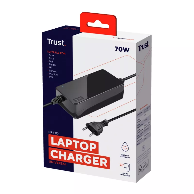 Trust Primo toiteadapter/inverter siseruumidesse 70 W Must
