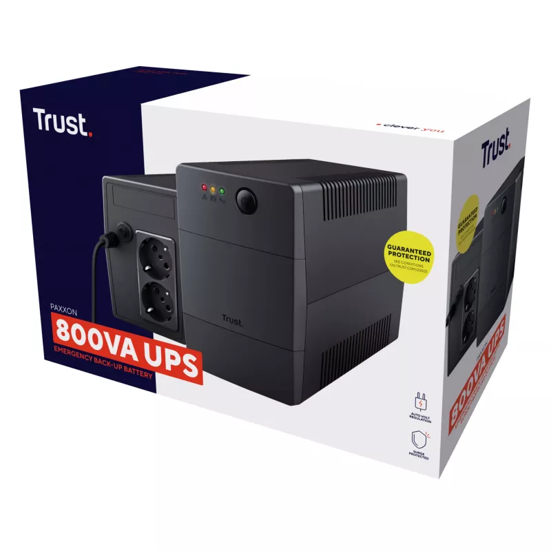 Trust Paxxon katkematu toiteallikas (UPS) 0,8 kVA 480 W 2 vahelduvvoolupistikut