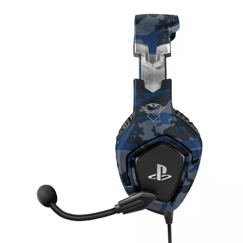 Trust GXT 488 Forze PS4 peakomplekt, juhtmega, peapael, mängimine, must, sinine