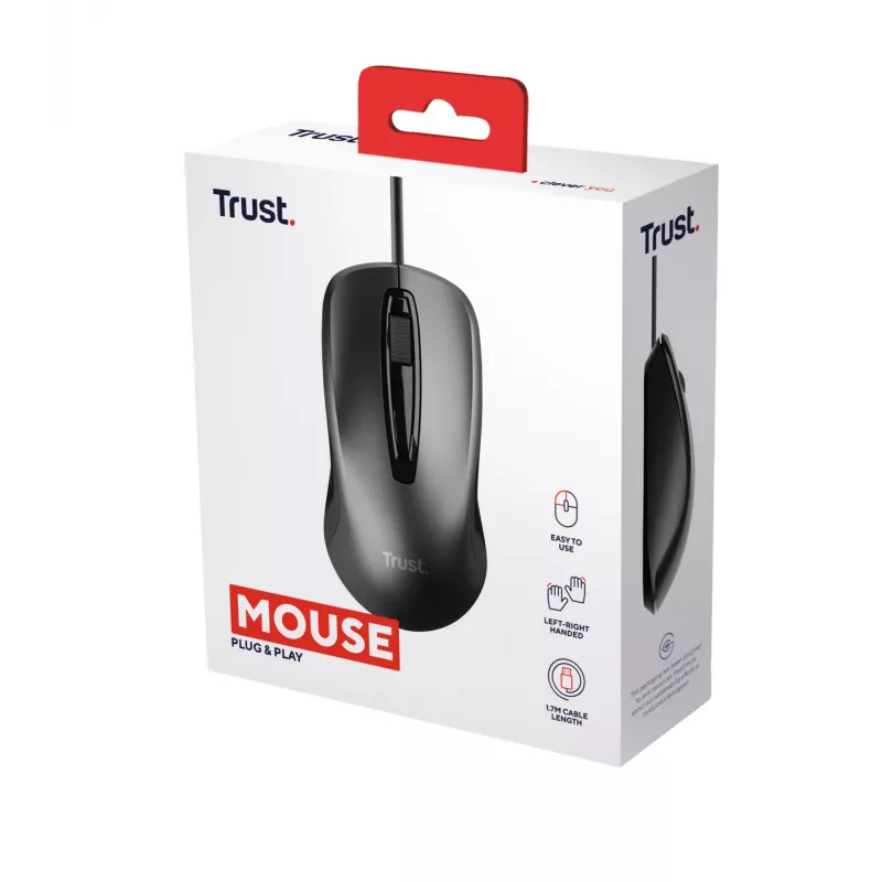 Trust 24657 hiir kontorile Mõlemakäeline USB Type-A optiline 1200 DPI